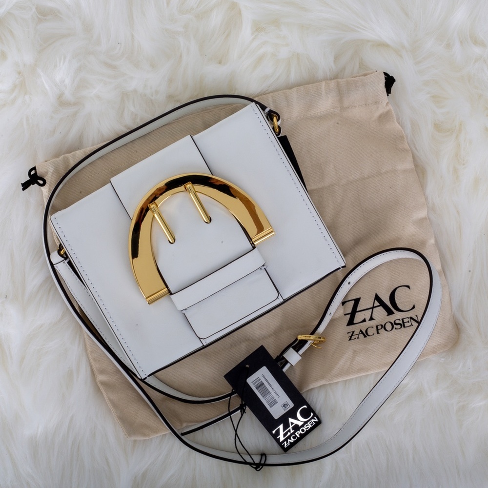 Zac Posen White and Gold Crossbody Bag